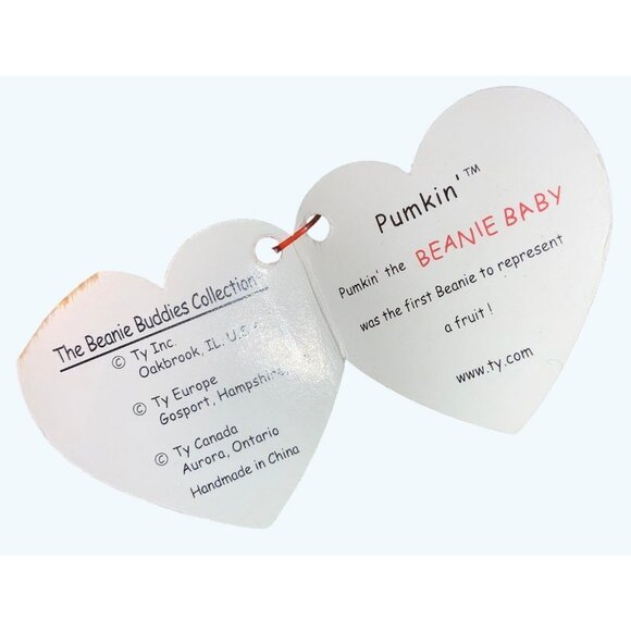 Ty Beanie Buddies Collection Pumpkin Soft Plush Toy Orange & Green  Ages 3+ - Picture 4 of 8